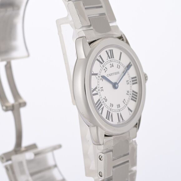 Unworn Cartier Ronde Solo 3601 White Roman Dial 29mm Steel Ladies Watch - Picture 4 of 8